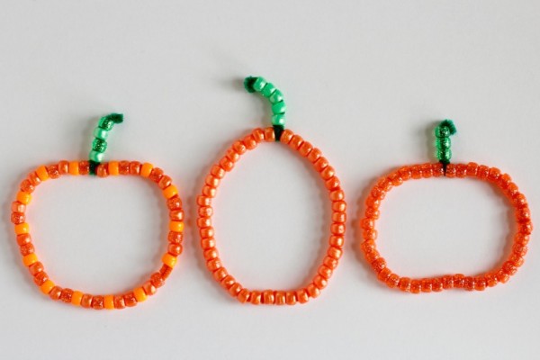 Making Pumpkins Beaded Pipe Cleaners