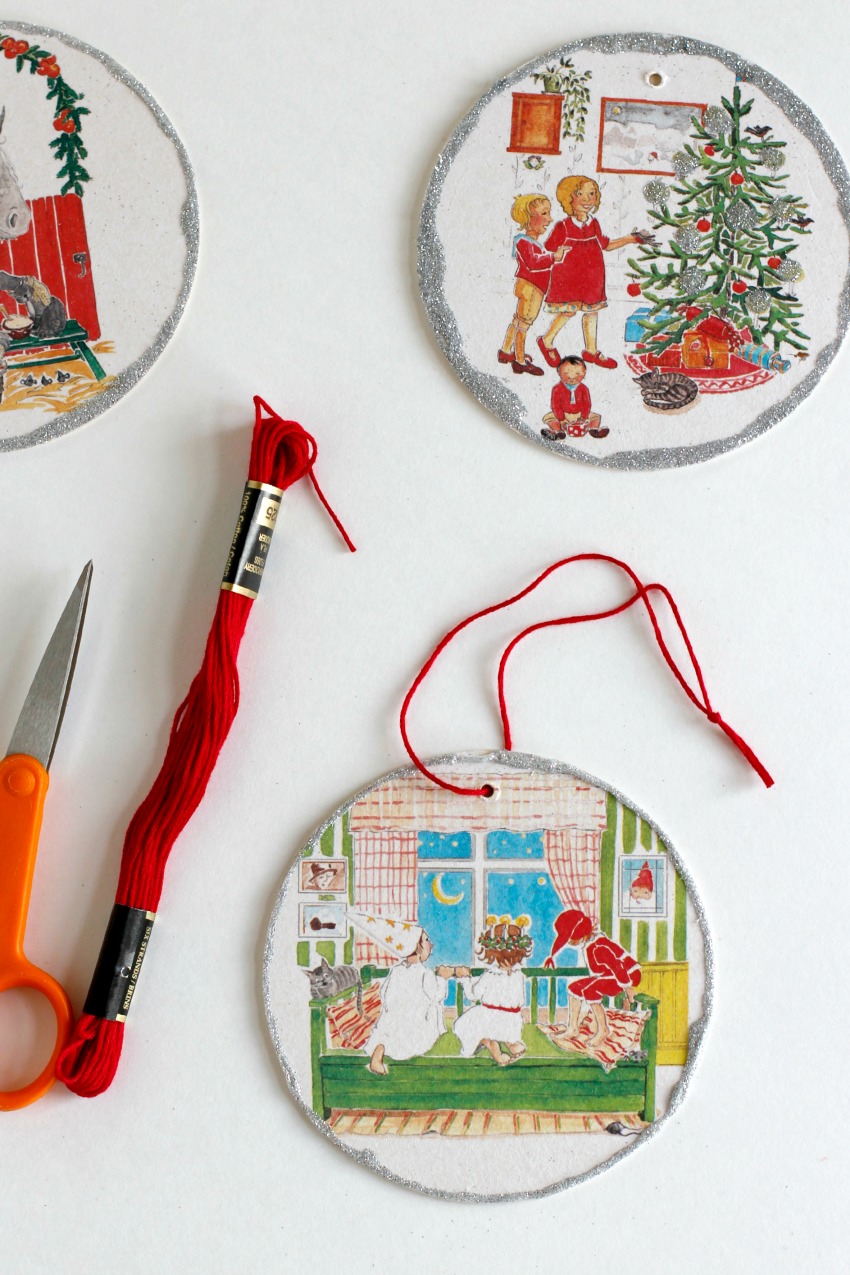 Making Vintage Glitter Coaster Ornaments for Christmas