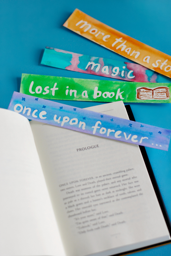 Watercolor bookmarks inspired by the book