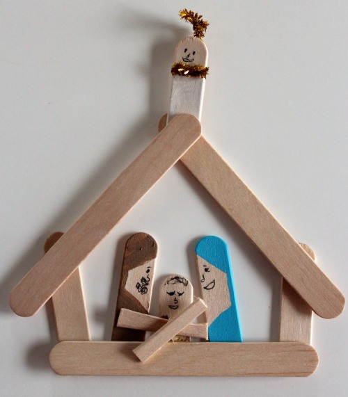 Manger Scene with Popsicle Sticks