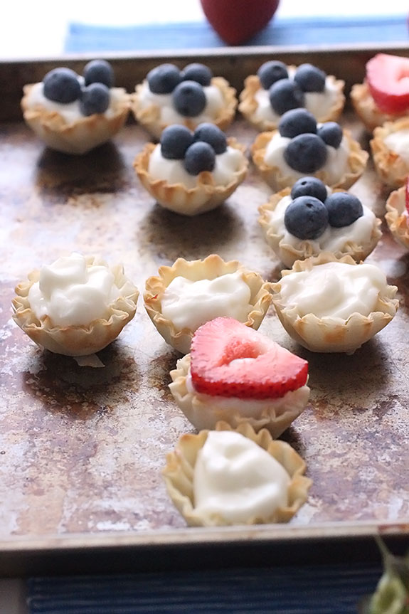 Mini Berry American Flag Tarts for the 4th of July
