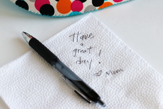 Napkin Love Notes for Kids at Lunch