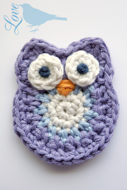 Owl Applique Crochet Pattern from lovethebluebird.blogspot.ca