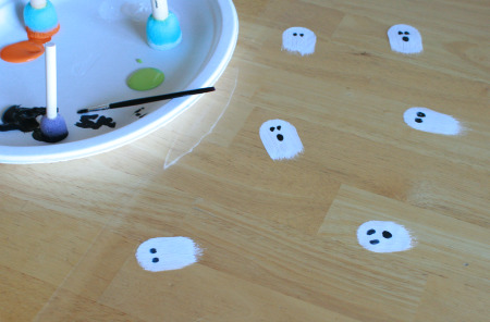 Painted Gift Wrap Ghosts