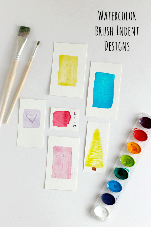 Painting Watercolor Brush Indent Designs for Gift Tags