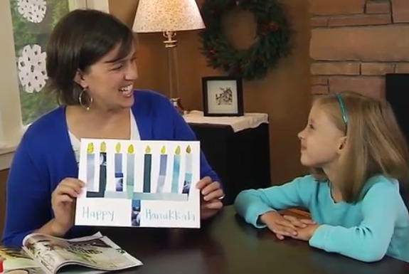 Paper Menorah Hanukkah Craft with Kids @makeandtakes.com