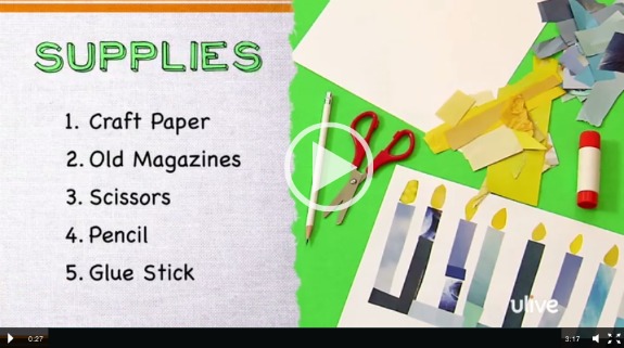 Paper Menorah Hanukkah Video @makeandtakes.com