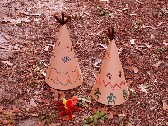 Paper Teepee Decorations for Thanksgiving