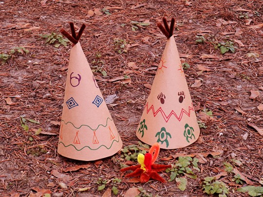 Paper Teepee Decorations for Thanksgiving