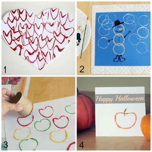 Homemade Snowflake Stamp Paintings