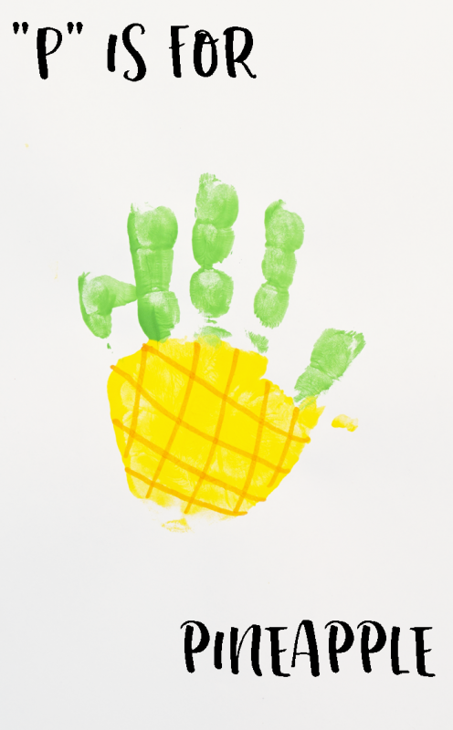  Letter "P" Pineapple Handprint Art