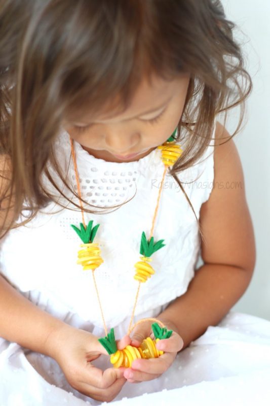 Pineapple Necklace Kids Craft