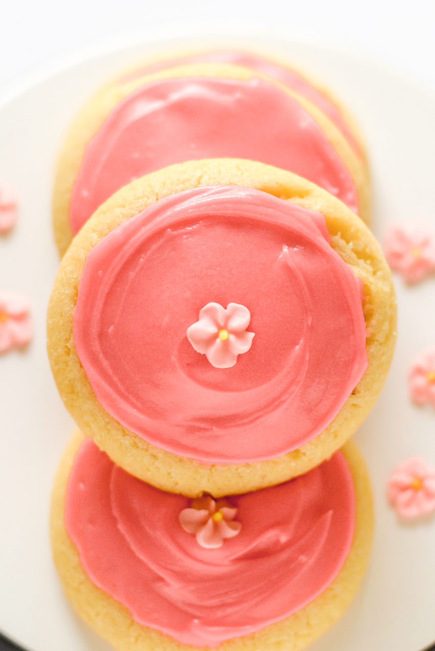 Pink Frosted Sugar Cookies