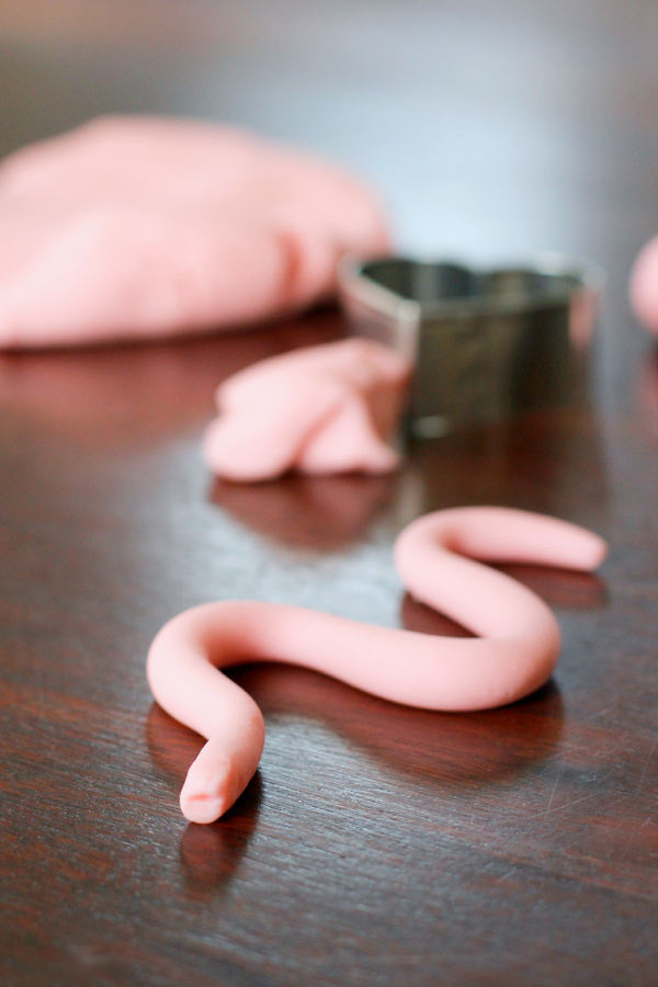 Pink Peppermint Play Dough Snakes