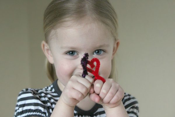 Pipe Cleaner Heart Rings