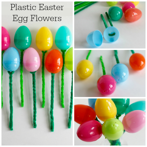 Plastic Easter Egg Flowers Kids Craft