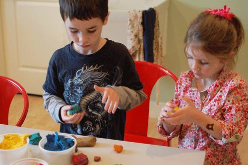 creating monsters with play dough