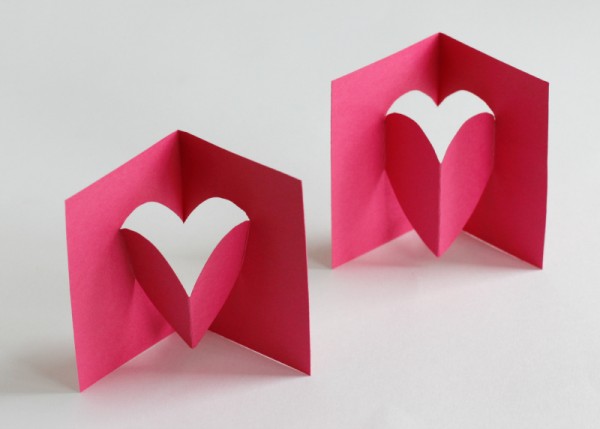 Pop up shop heart card diy