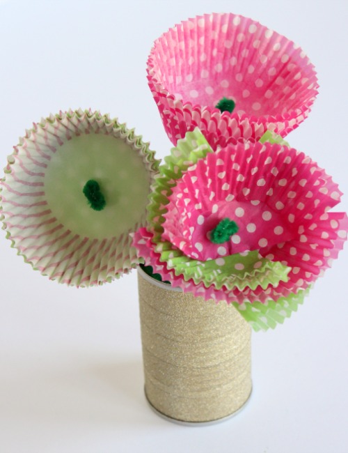 Pretty Cupcake Liner Flower Craft
