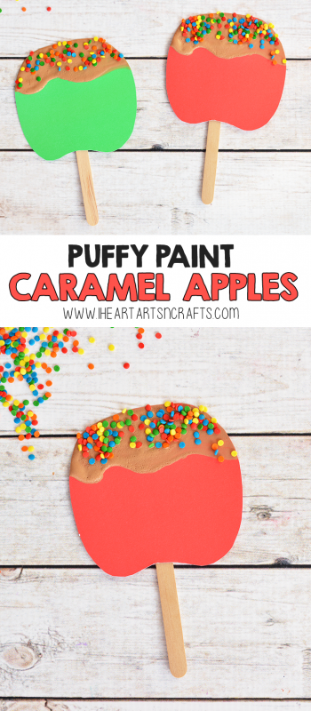 Puffy Paint Caramel Apple Craft For Kids