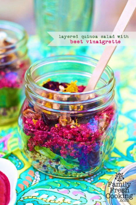 Quinoa Beet Mason Jar Salad