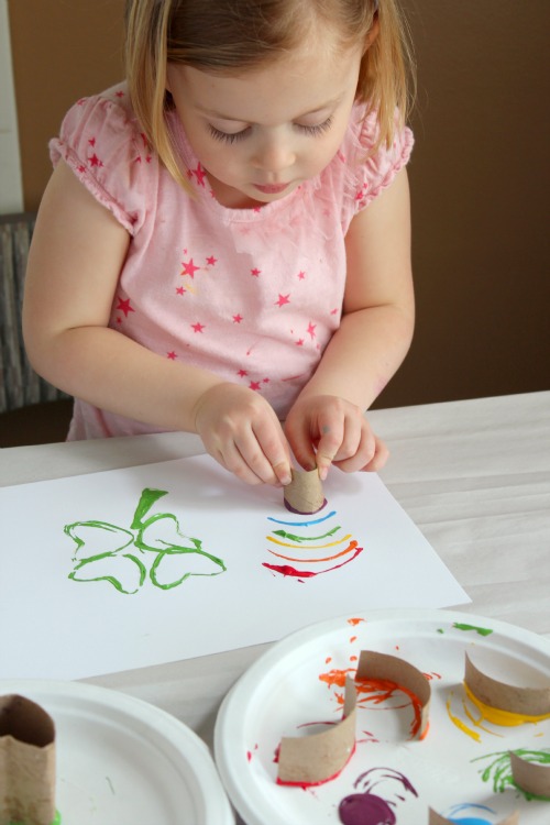 Rainbow Paper Tube Paint Stamping