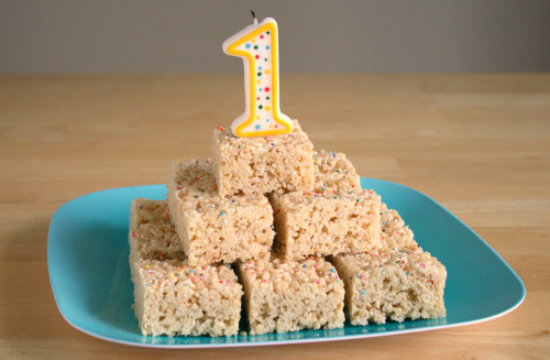 Rice Crispy Treat Birthday Cake