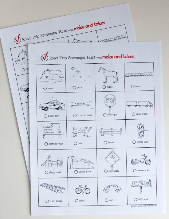 Road Trip Scavenger Hunt Printable for Kids