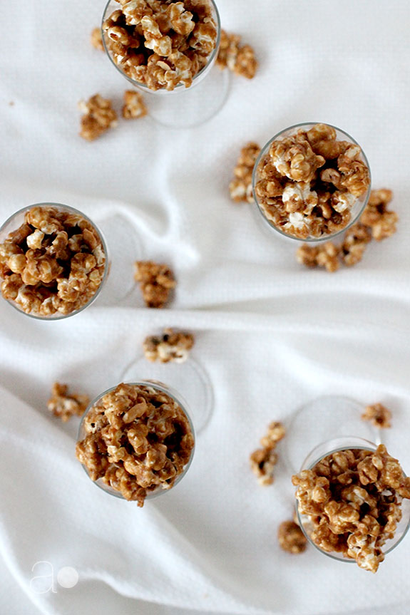 Salted Caramel Cashew Popcorn for Parties