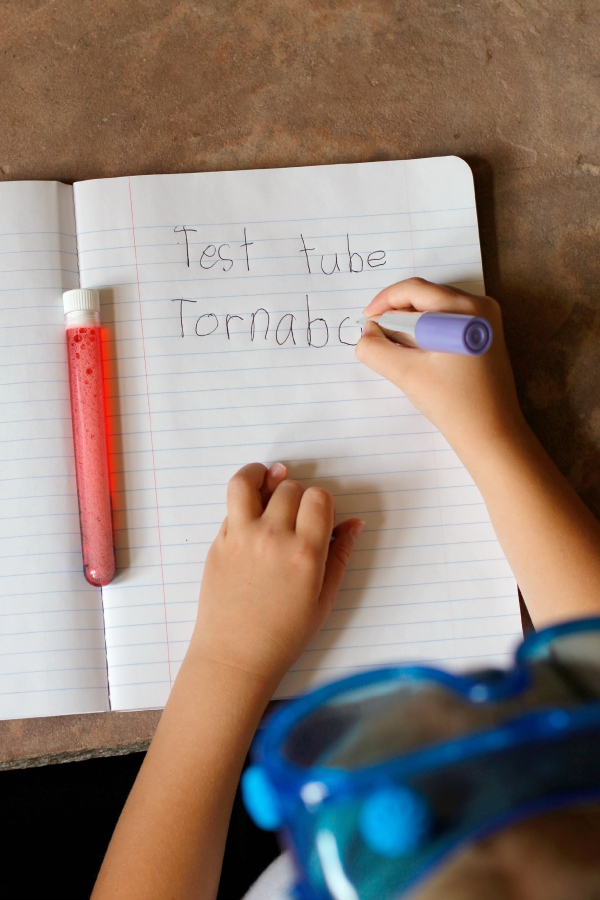 Science Experiment Notes for a Test Tube Tornado Kids Craft