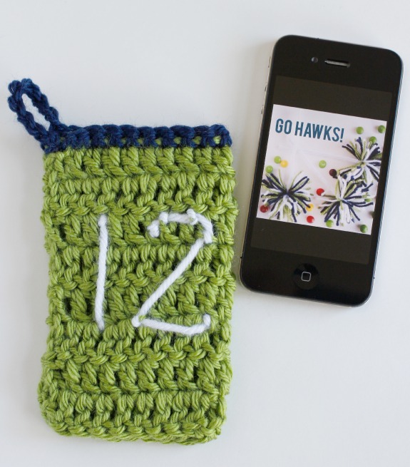 Seattle Seahawks Phone Cozy Crochet Pattern