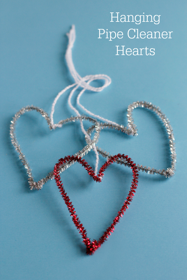 Simple Hanging Pipe Cleaner Hearts