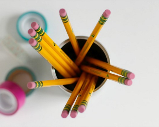 Simple Washi Tape Pencil Holders