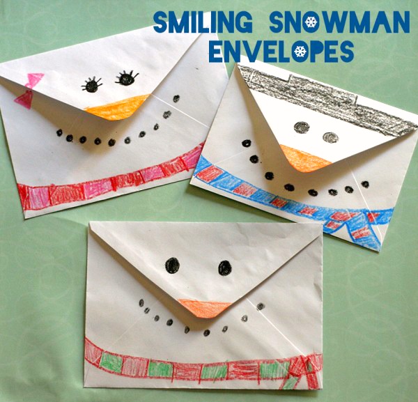 Smiling Snowman Envelope Craft for Kids