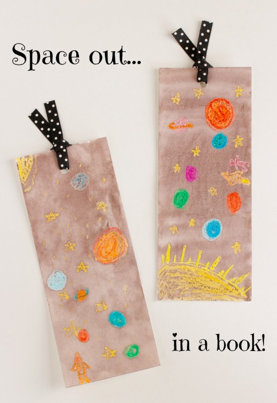 Space Watercoloring Bookmark Craft
