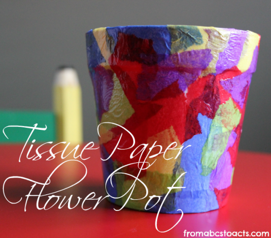 Tissue Paper Flower Pot