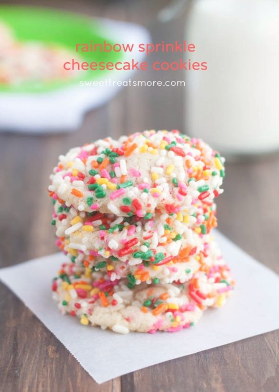 Rainbow Sprinkle Cheesecake Cookies