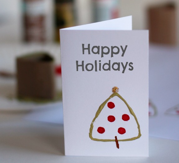 Stamping Tree Cards with Paper Tubes @makeandtakes.com