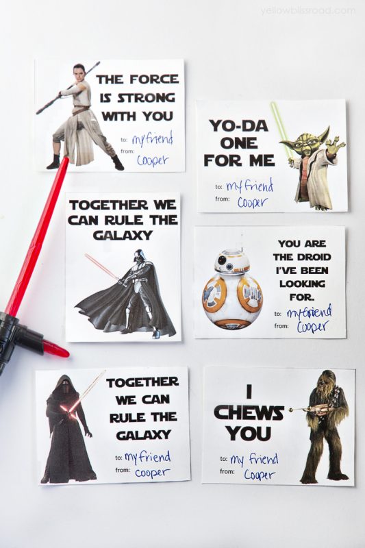 Printable Star Wars Valentine's Day Cards