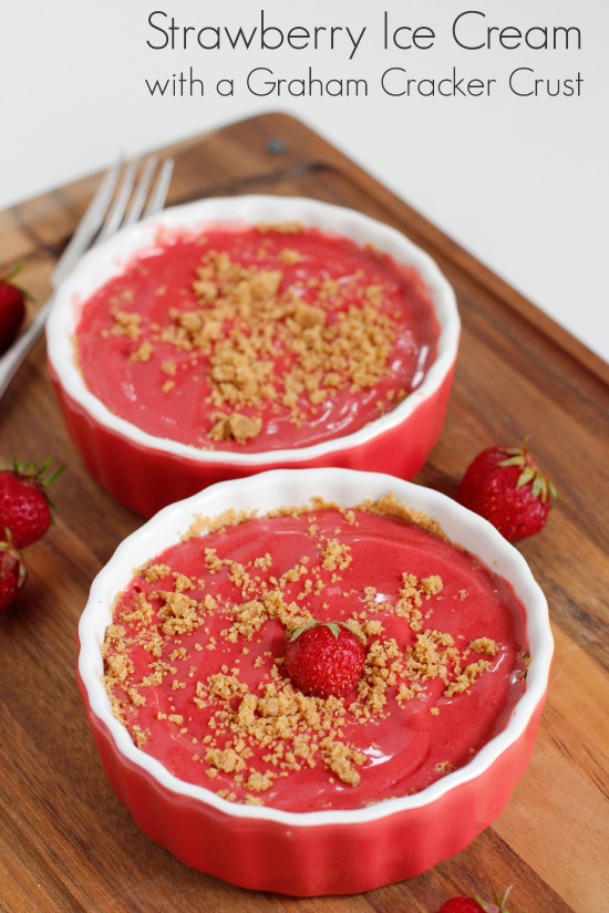 Strawberry Ice Cream with a Graham Cracker Crust