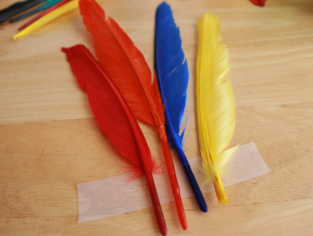 Taping Crafty Feathers