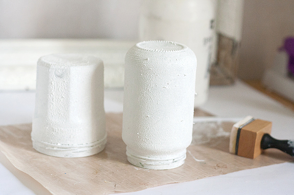 Textured Ombre Pen Cup and Vase Drying Gesso Texture