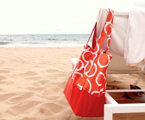 The Orange Circles Designer Beach Bag