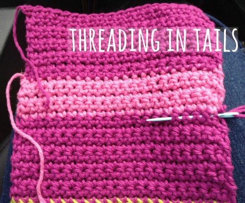Threading in Crochet Tails