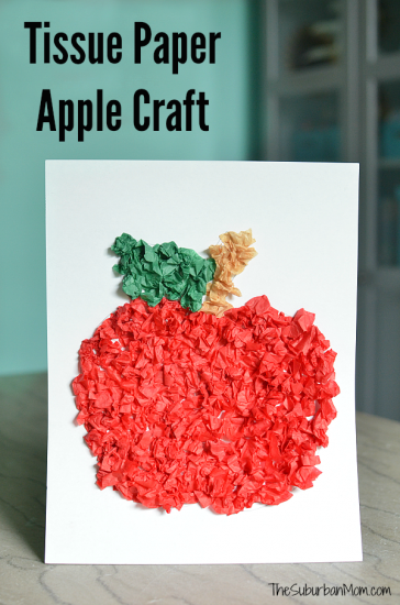 Tissue Paper Apple Craft