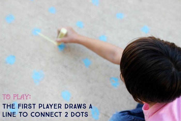 To Play Sidewalk Chalk Games for Kids- Dots and Boxes