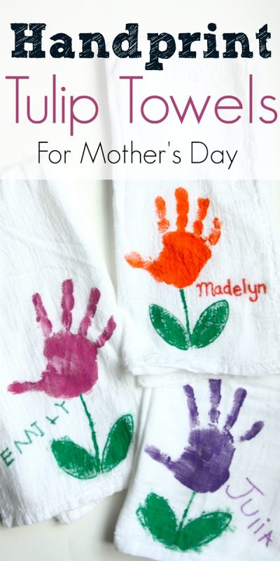 Handprint Tulip Towels