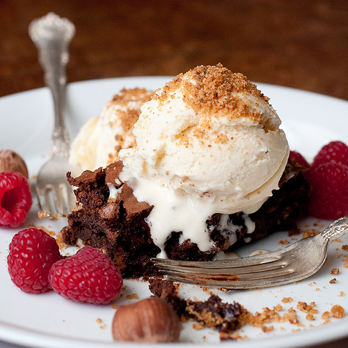 Valentine's Day Brownie Sundae for Two