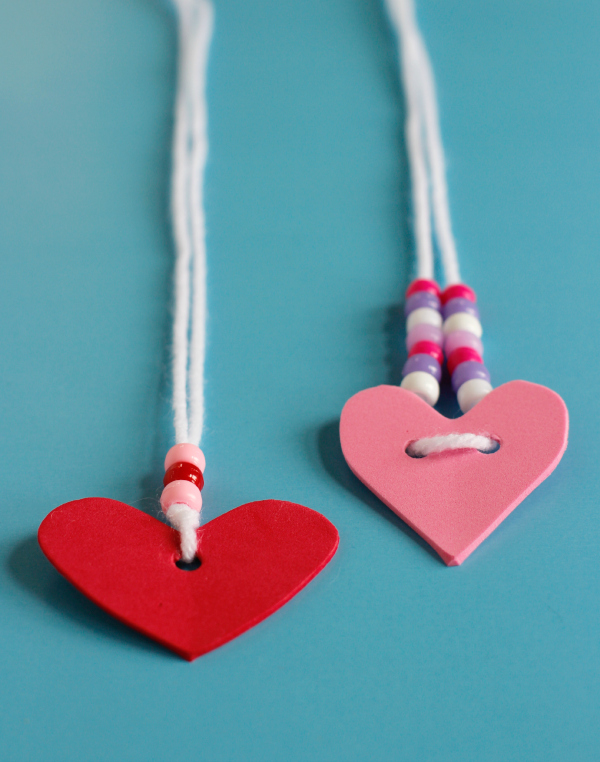Valentine's Day Foam Heart Friendship Necklaces