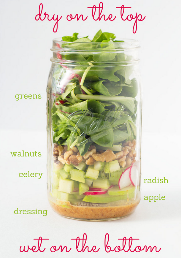 Walnut Apple Mason Jar Salad